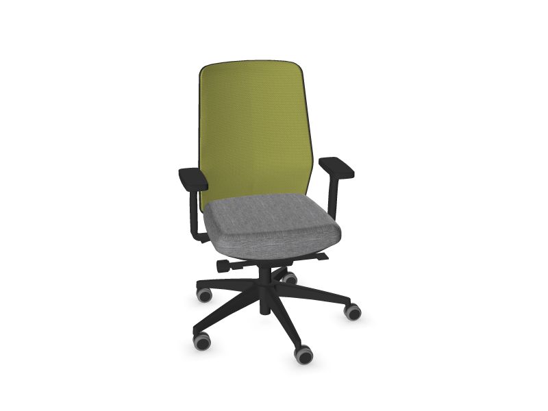 SURF. Frame colour - Black. Star colour - Black. Seat colour - Grey. Backrest colour - Lime green.