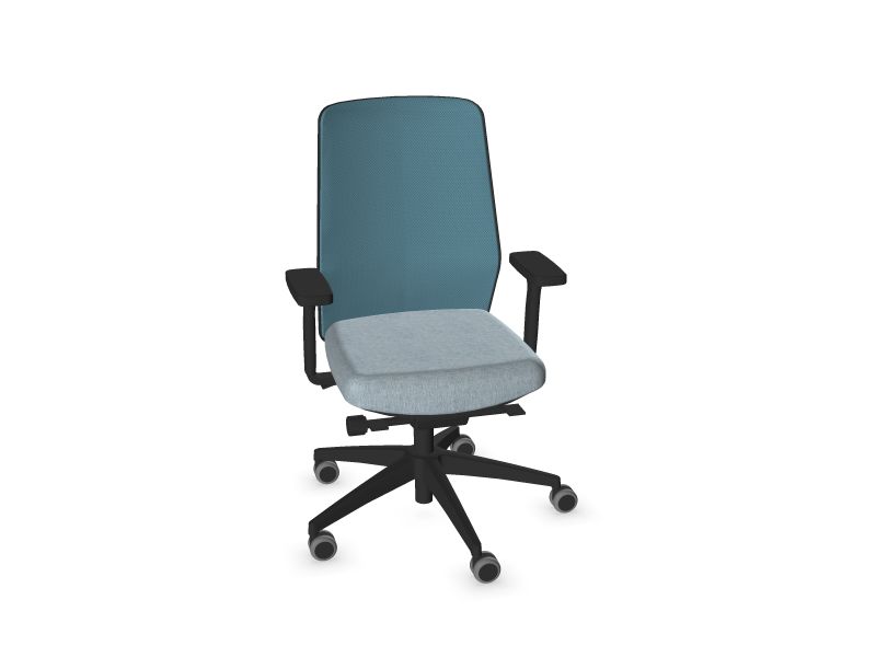 SURF. Frame colour - Black. Star colour - Black. Seat colour - Sky blue. Backrest colour - Ocean blue.