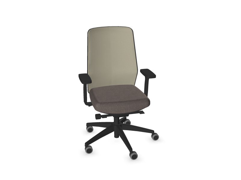 SURF. Frame colour - Black. Star colour - Black. Seat colour - Cappuccino. Backrest colour - Cotton grey.