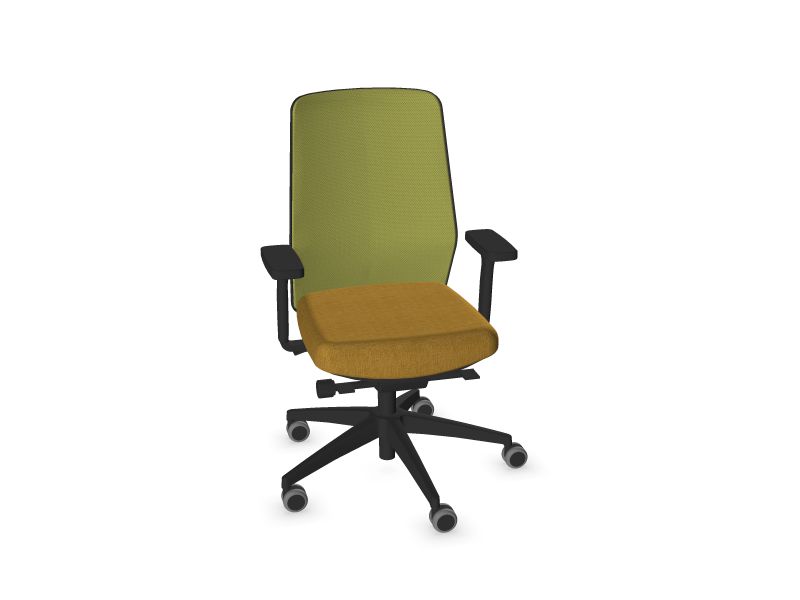 SURF. Frame colour - Black. Star colour - Black. Seat colour - Mustard. Backrest colour - Lime green.