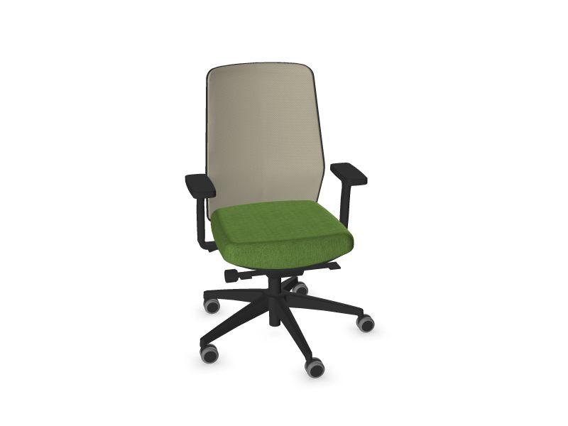 SURF. Frame colour - Black. Star colour - Black. Seat colour - Green. Backrest colour - Cotton grey.