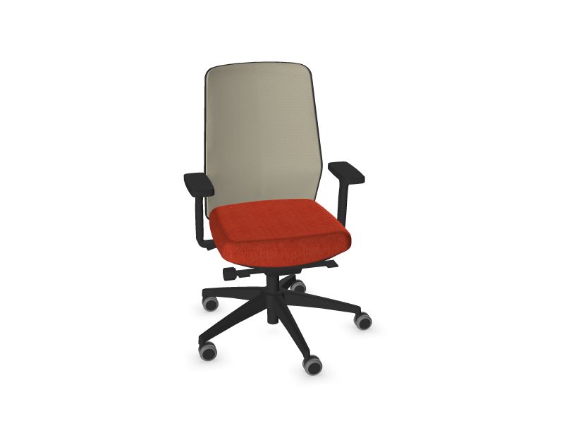 SURF. Frame colour - Black. Star colour - Black. Seat colour - Red. Backrest colour - Cotton grey.