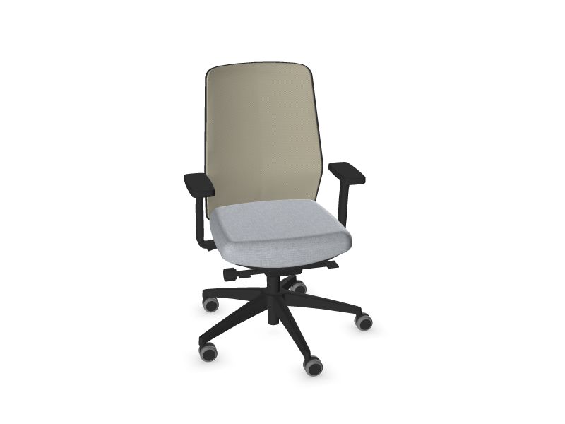 SURF. Frame colour - Black. Star colour - Black. Seat colour - Light Grey. Backrest colour - Cotton grey.