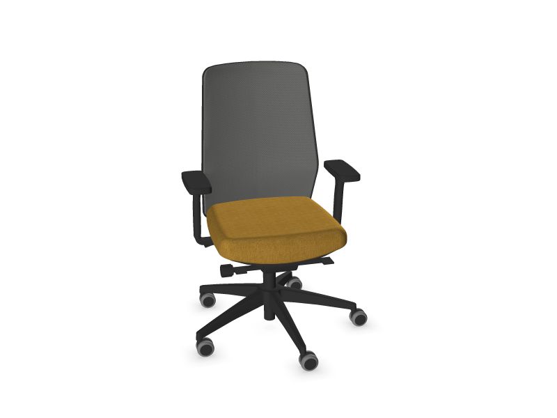 SURF. Frame colour - Black. Star colour - Black. Seat colour - Mustard. Backrest colour - Metal grey.