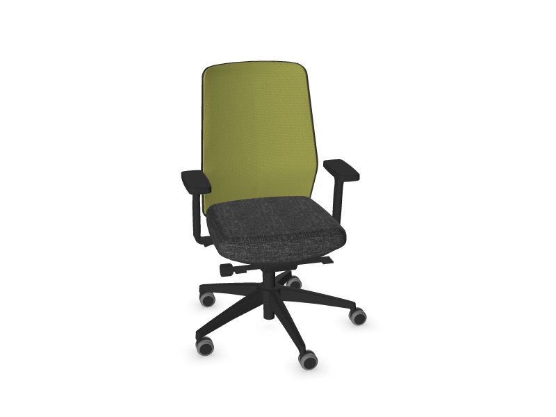 SURF. Frame colour - Black. Star colour - Black. Seat colour - Dark grey. Backrest colour - Lime green.