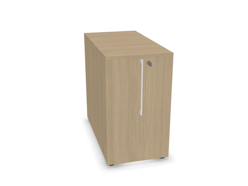 Skapis ar atvilktni BOXI, D1 - balināts ozola melamīns, D1 - balināts ozola melamīns, 800x420x740