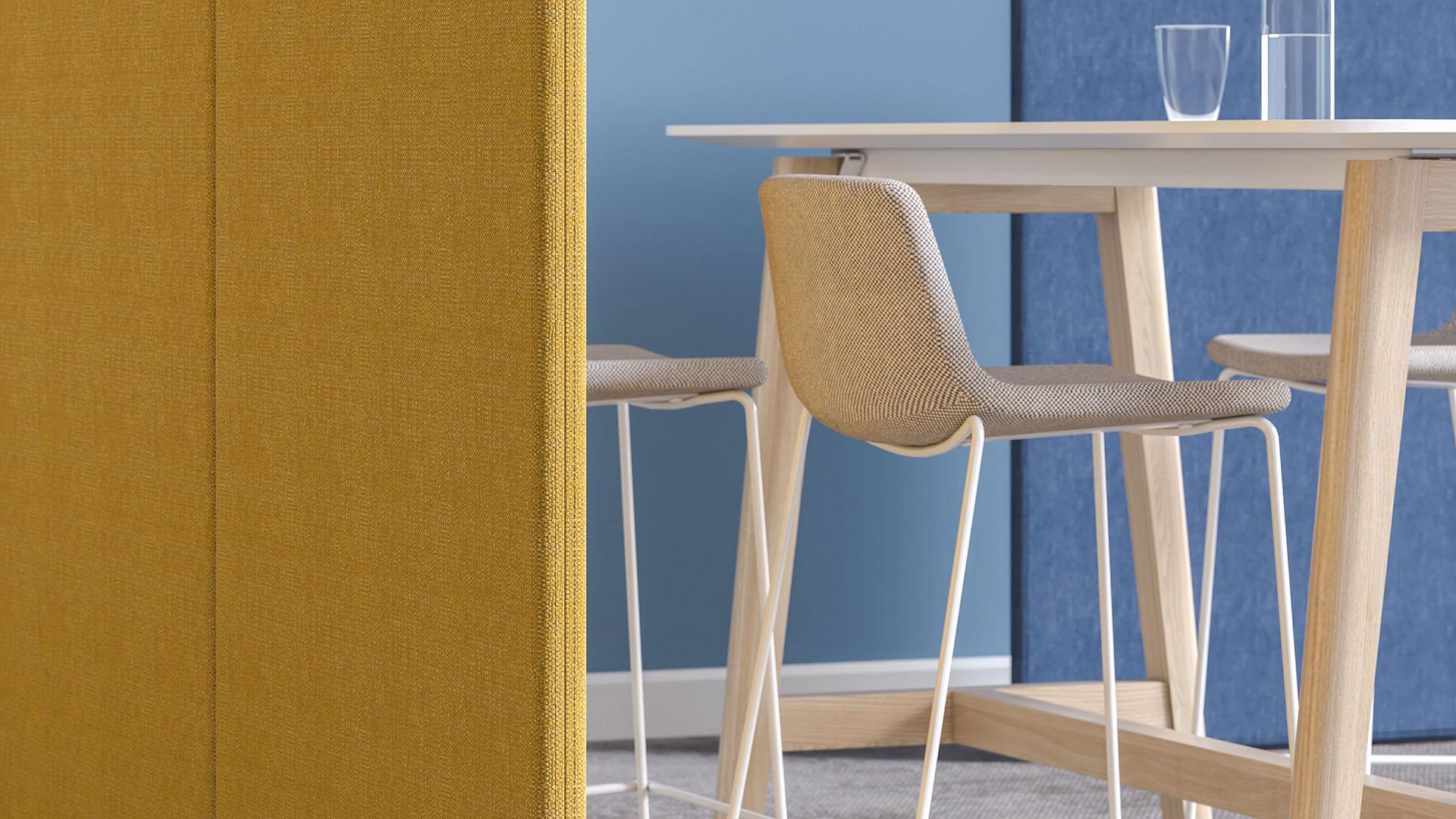 TWIST&SIT High wood base chair, W2 - Ash stained light grey, DU1 - Dark brown